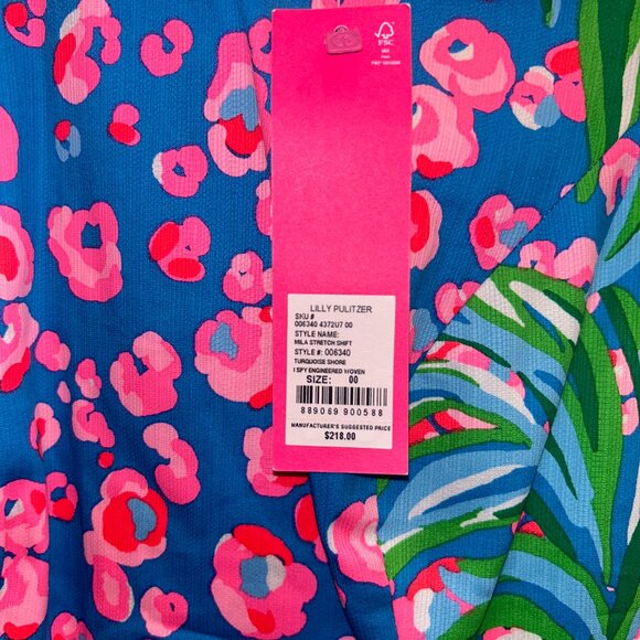 Lilly Pulitzer NWT Mila Stretch Shift Turquoise Shore - Picture 2 of 4